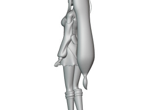 re zero-emilia-rig- anime girl 3D Model