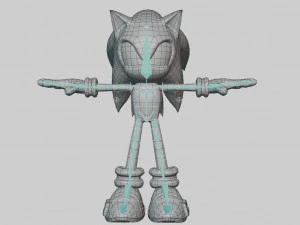 Sonic rigged 3D Model