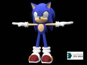 Sonic rigged 3D Model