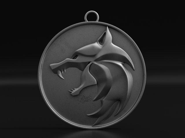 the witcher medallion 3D Print Model .c4d .max .obj .3ds .fbx .stl .blend 