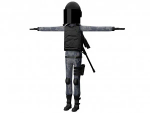 cartoon police riot officer 3D Model