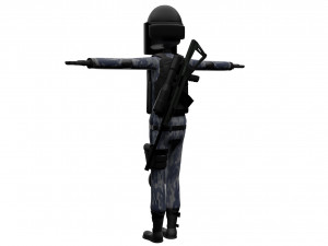 cartoon police riot officer 3D मॉडल