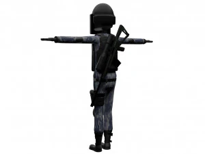 cartoon police riot officer 3D Model