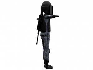 cartoon police riot officer 3D मॉडल
