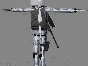 cartoon police riot officer 3D Model