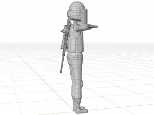 cartoon police riot officer 3D Model