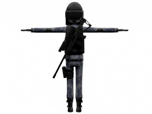 cartoon police riot officer 3D मॉडल