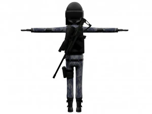 cartoon police riot officer 3D Model
