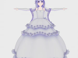 fidanzata personaggio anime Modello 3D