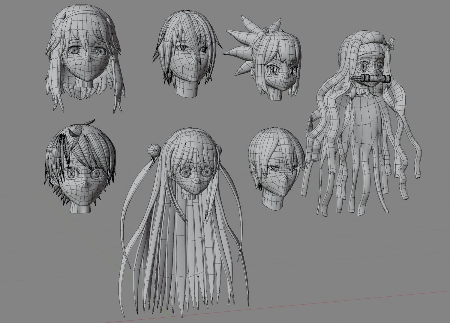 anime hair 3D Model in Cartoon 3DExport