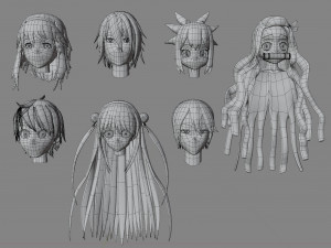 Anime hair 3D 模型