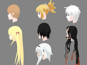 Anime hair 3D 模型