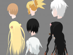 Anime hair 3D 模型