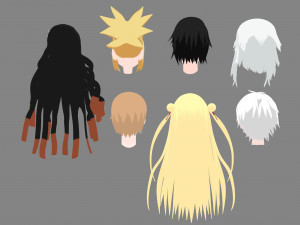 Anime hair 3D 模型