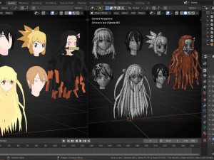 Anime hair 3D 模型