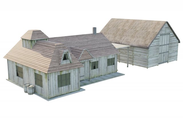 old house Model 3D .c4d .max .obj .3ds .fbx .stl .blend 