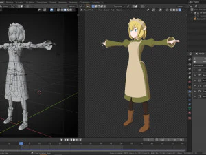elf waitress - danmachi - ryuu 3D Model