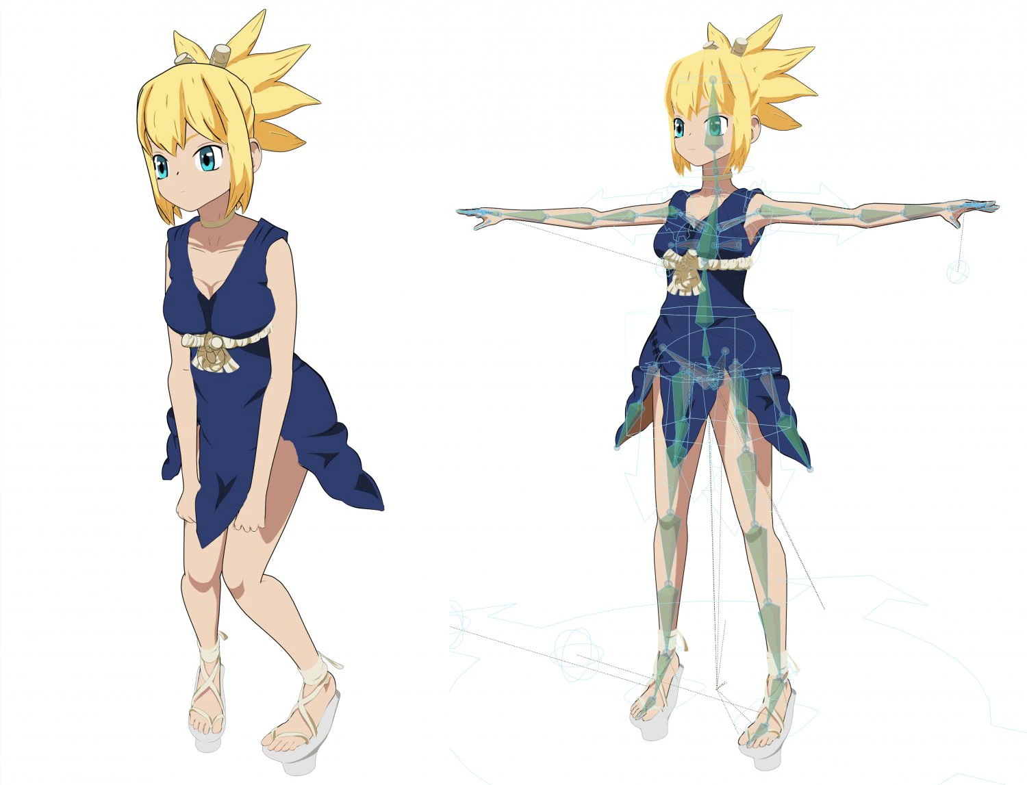 kohaku - dr stone-rig 3D Model .c4d .max .obj .3ds .fbx .stl .blend 