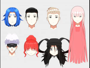 애니메이션 헤어 3D 모델