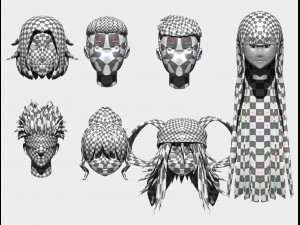 anime hair Model 3D