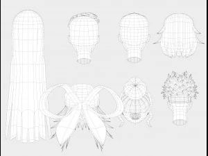 anime hair 3D Model