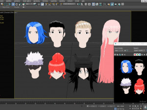 anime hair Model 3D