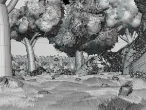 anime forest 3D Model