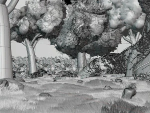 anime forest 3D Model