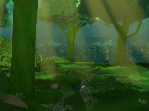 anime forest 3D Model