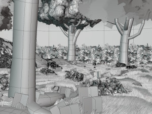 anime forest 3D Model