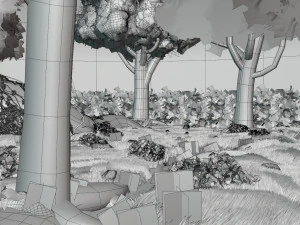 anime forest 3D Model