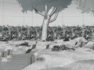 anime forest 3D Model
