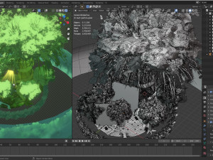 anime forest 3D Model