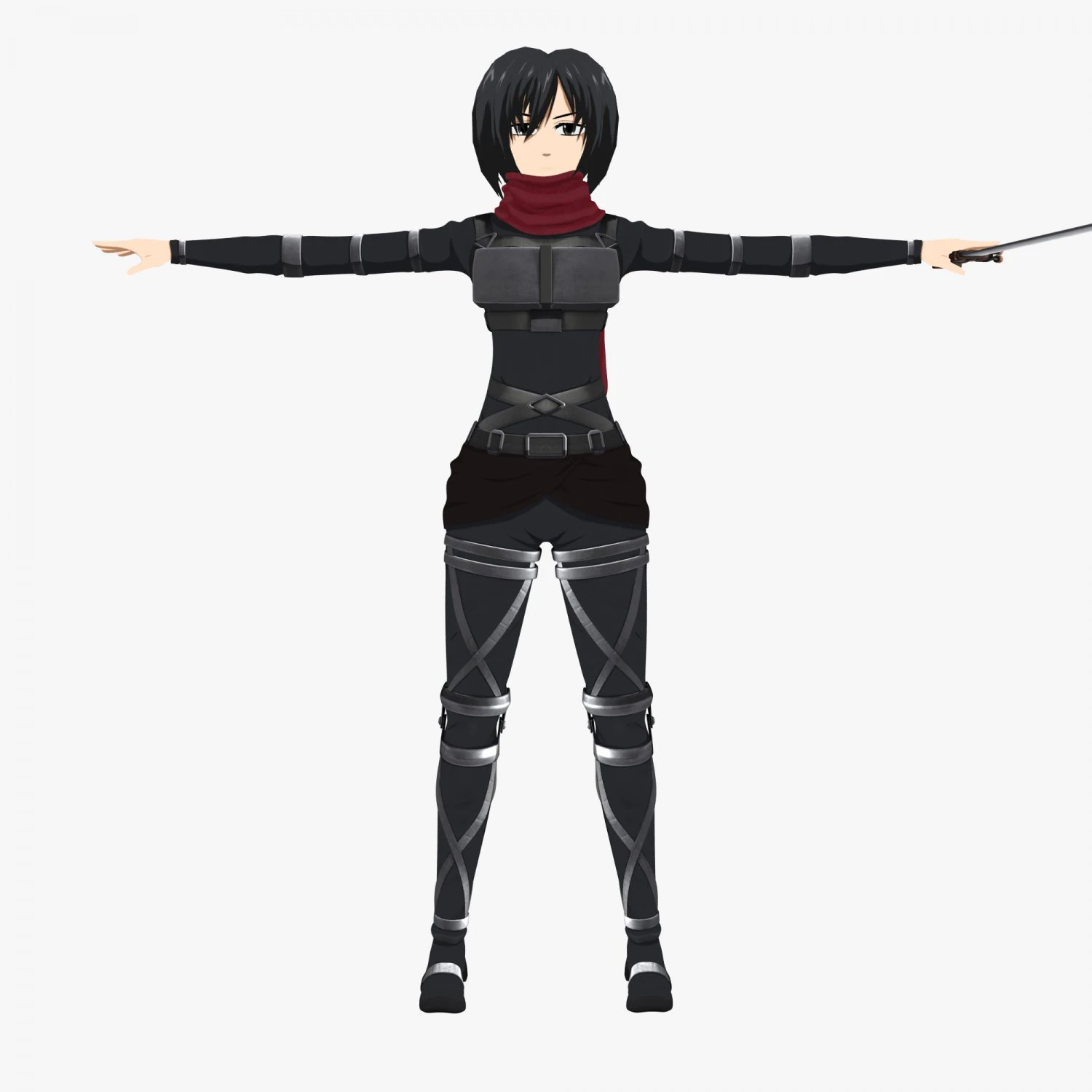mikasa ackerman - shingeki no kyojin 3D Model .c4d .max .obj .3ds .fbx .stl .blend 