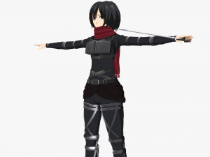 mikasa ackerman - shingeki no kyojin Modèle 3D