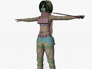 mikasa ackerman - shingeki no kyojin Modèle 3D