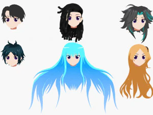 애니메이션 헤어 3D 모델