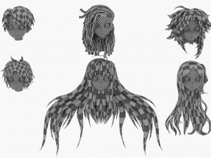 anime hair 3D 模型