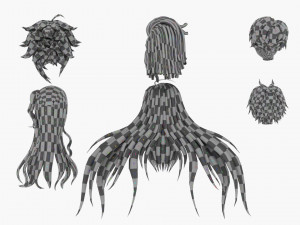 anime hair 3D 模型