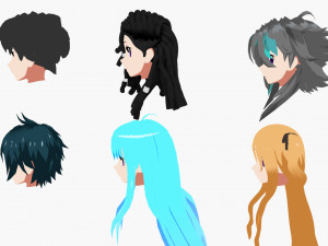 anime hair 3D 模型
