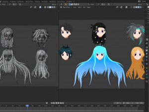 anime hair 3D 模型