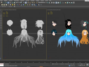 anime hair 3D 模型