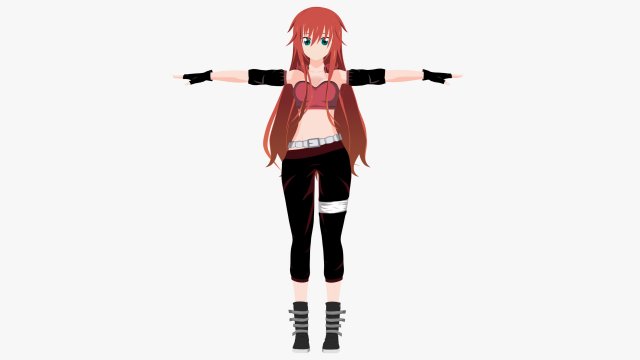 character anime girl 3D Model .c4d .max .obj .3ds .fbx .stl .blend 