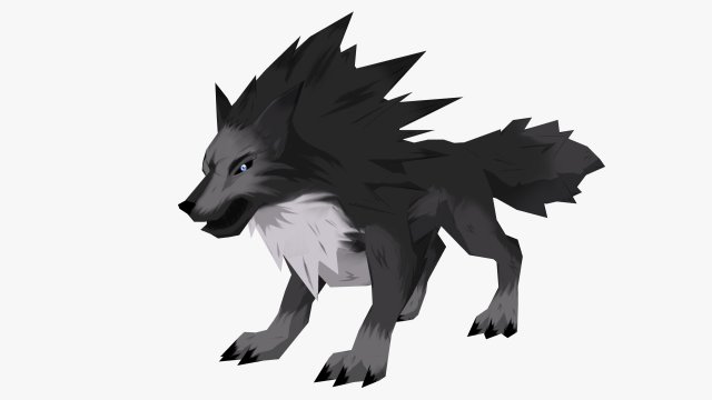 anime wolf 3D Model .c4d .max .obj .3ds .fbx .stl .blend 