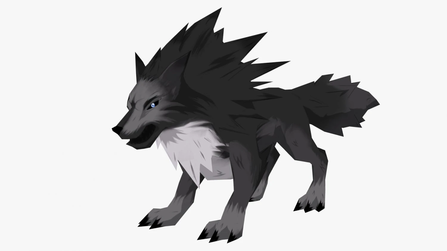 anime wolf 3D Model .c4d .max .obj .3ds .fbx .stl .blend