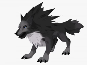 애니메이션 늑대 3D 모델