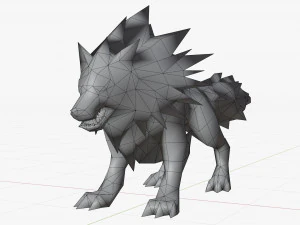 anime wolf 3D Model