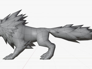 anime wolf 3D Model