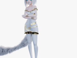Fox girl cartoon 3D Model