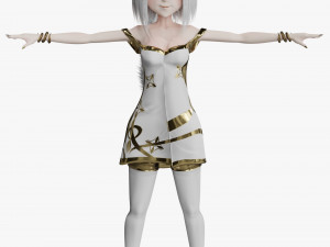 Fox girl cartoon 3D 모델